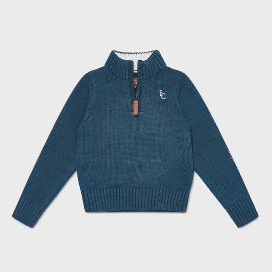 Navy 3 Quarter Zip Jumper