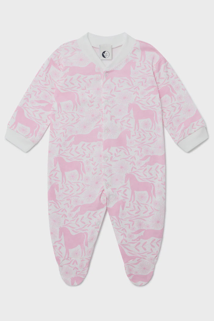 Baby Sleepsuit - Pink Pony