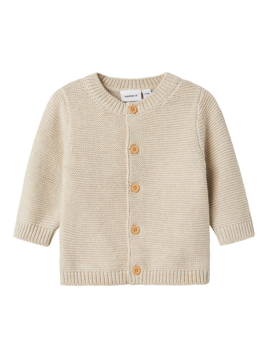 Organic Knit Cardigan- Sand