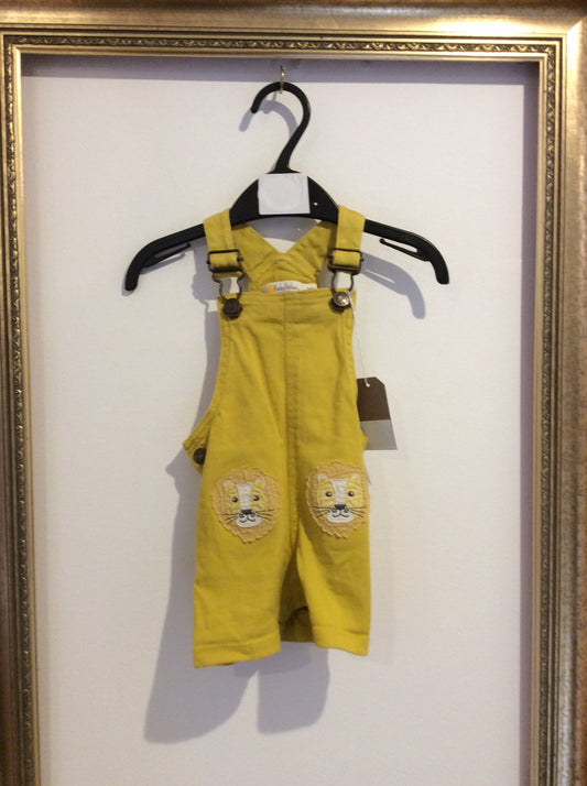 Pre-loved Boden Yellow Lion Dungarees 3-6m