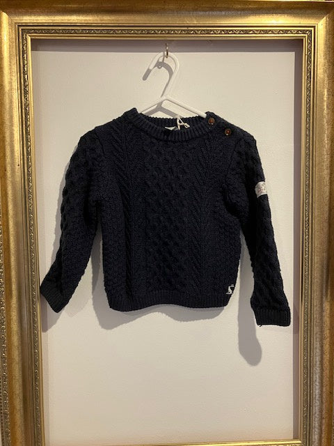 Pre-loved Joules Navy Crew Jumper 9-12m