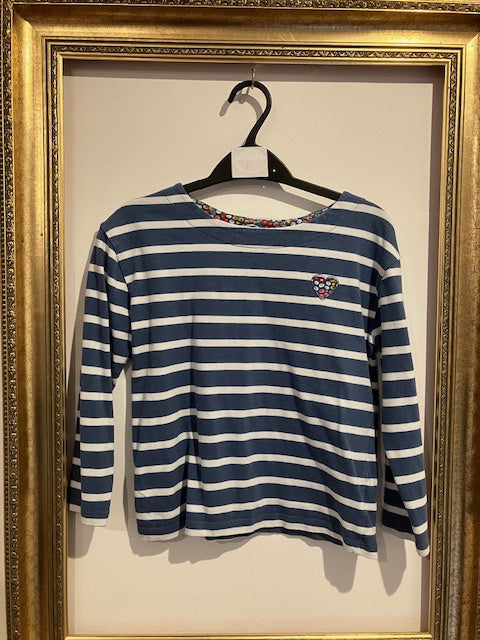 Pre - Loved Kite Striped Blue Top - 7Y