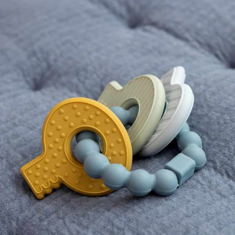 Silicone Teething Toy Keys - Blue