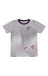 Stripe Applique Bee T -Navy